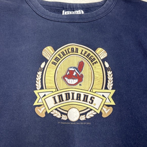 Vintage Lee Sport Women’s Cleveland Indians Navy Blue Sweatshirt Size Medium - Picture 2 of 8